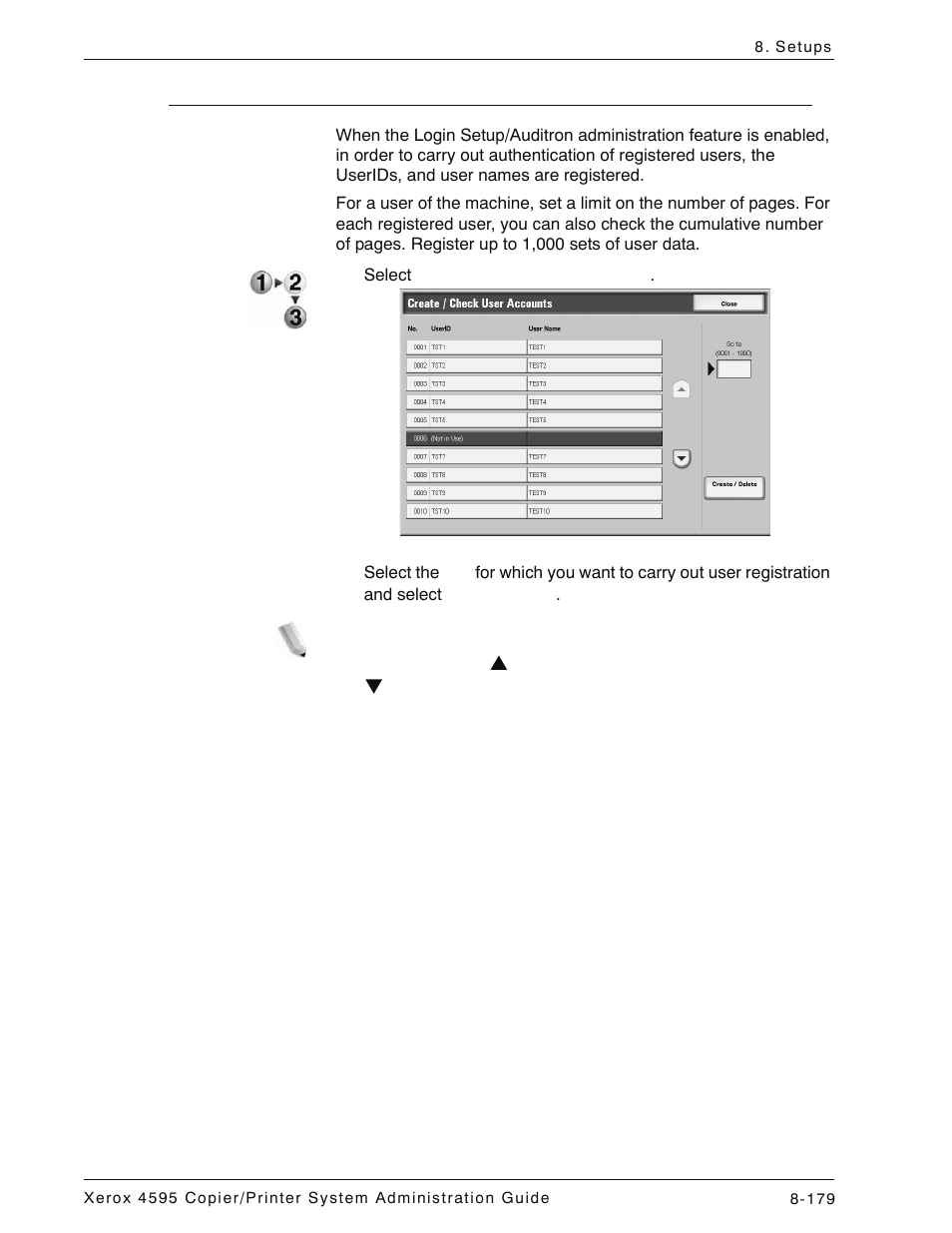 Create/check user accounts, Create/check user accounts -179 | Xerox 4595 con Xerox FreeFlow DocuSP Print Controller-15553 User Manual | Page 337 / 402