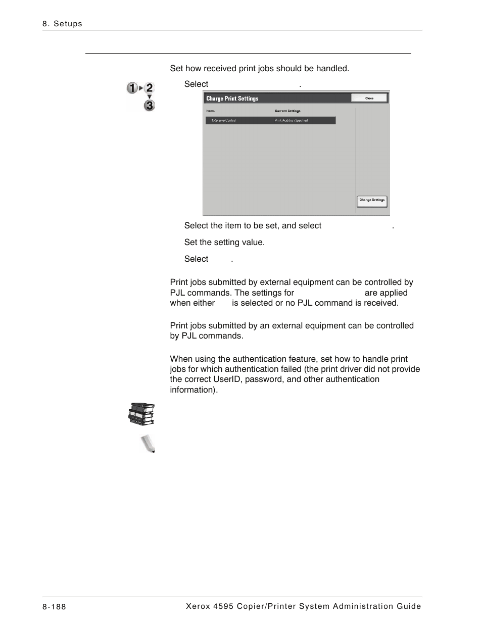 Charge print settings, Charge print settings -188 | Xerox 4595 con Xerox FreeFlow DocuSP Print Controller-15553 User Manual | Page 346 / 402
