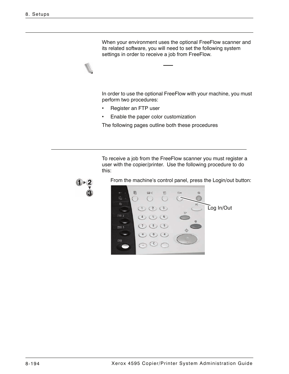 System settings with optional freeflow scanner, Register an ftp user, Register an ftp user -194 | Xerox 4595 con Xerox FreeFlow DocuSP Print Controller-15553 User Manual | Page 352 / 402