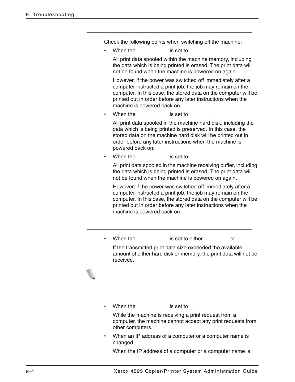 Switching off the power, While printing, Switching off the power -4 while printing -4 | Xerox 4595 con Xerox FreeFlow DocuSP Print Controller-15553 User Manual | Page 364 / 402