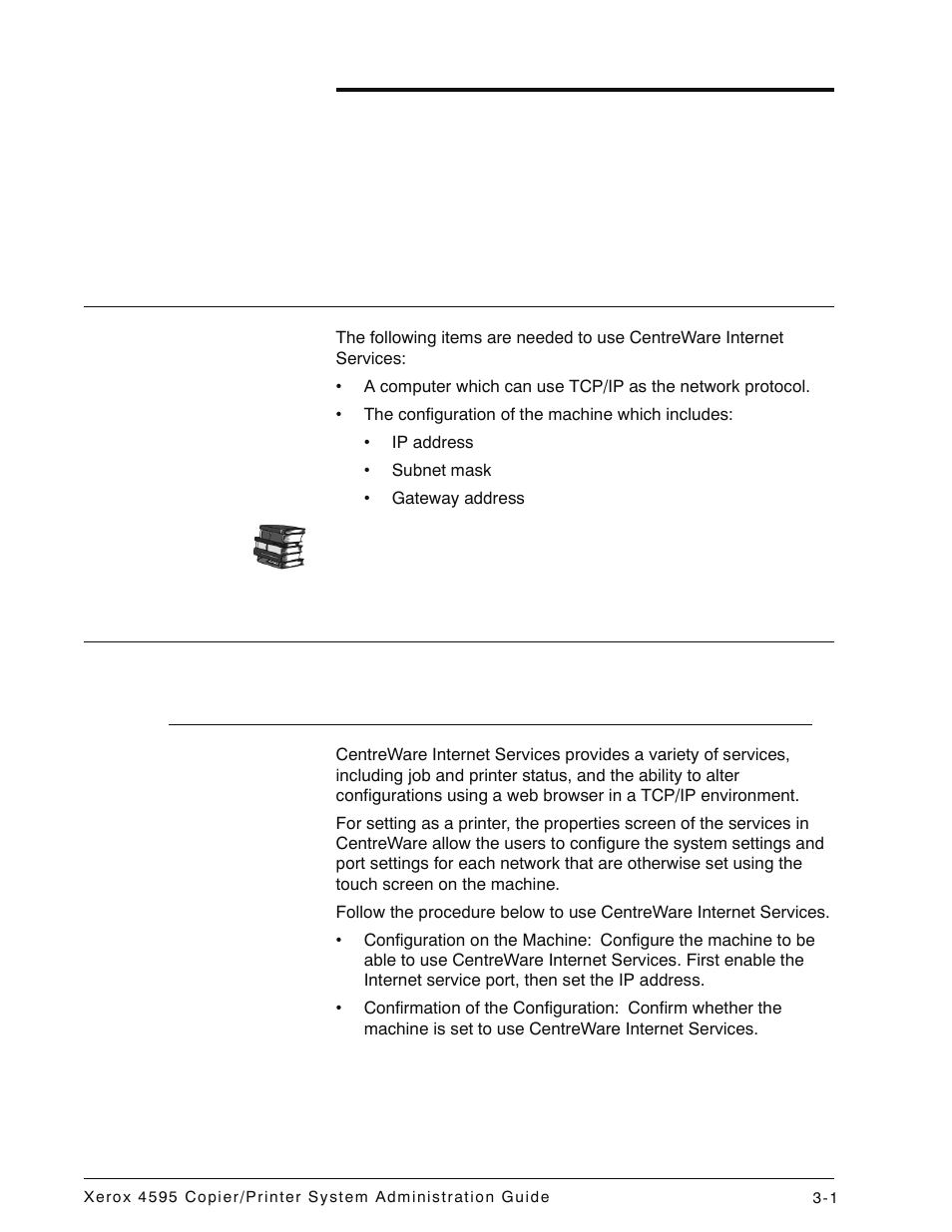 Using centreware internet services, Preparations, Configuration procedure | Overview, Preparations -1 configuration procedure -1, Overview -1 | Xerox 4595 con Xerox FreeFlow DocuSP Print Controller-15553 User Manual | Page 49 / 402