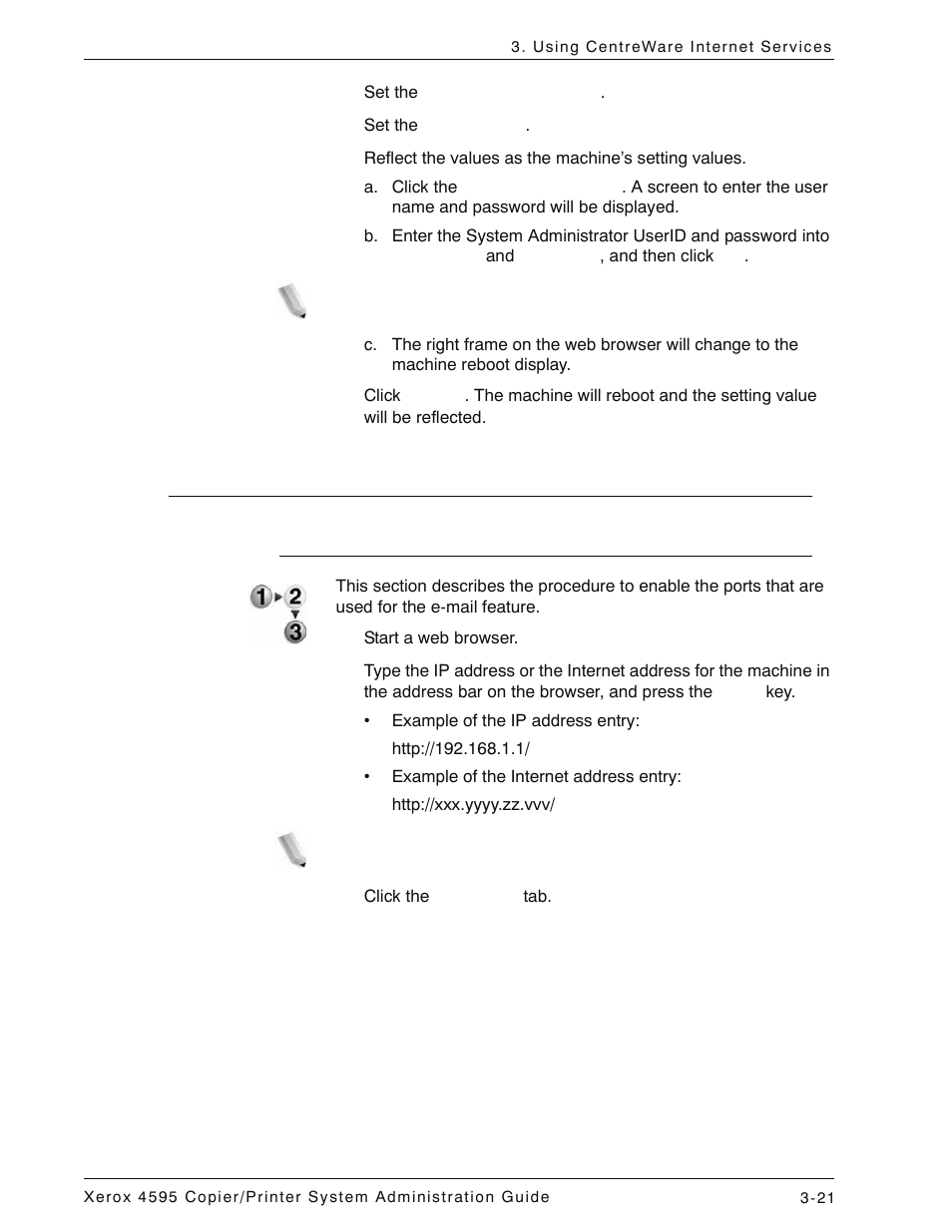 E-mail, Enabling the ports, E-mail -21 | Enabling the ports -21 | Xerox 4595 con Xerox FreeFlow DocuSP Print Controller-15553 User Manual | Page 69 / 402