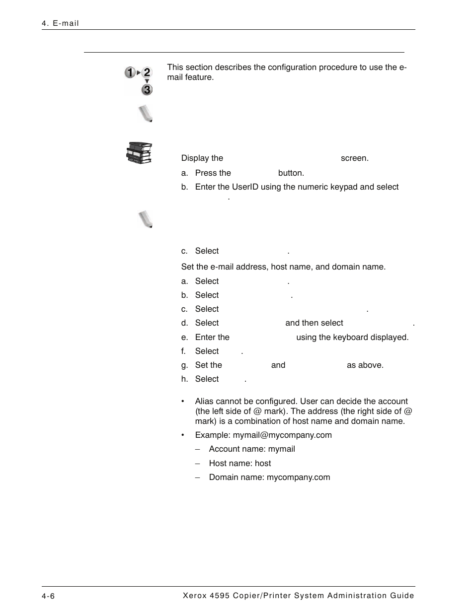Configuring the e-mail environment, Configuring the e-mail environment -6 | Xerox 4595 con Xerox FreeFlow DocuSP Print Controller-15553 User Manual | Page 86 / 402