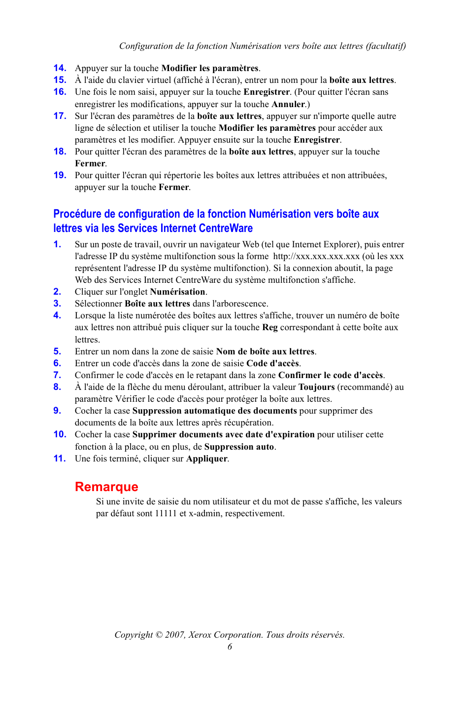 Remarque | Xerox WorkCentre 7328-7335-7345-7346 con built-in controller-15753 User Manual | Page 18 / 84