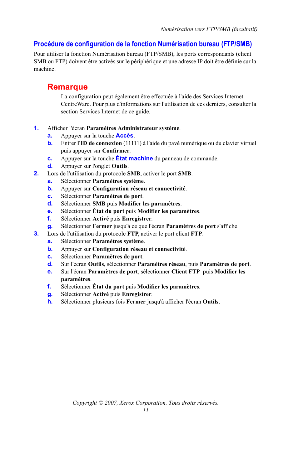 Remarque | Xerox WorkCentre 7328-7335-7345-7346 con built-in controller-15753 User Manual | Page 23 / 84