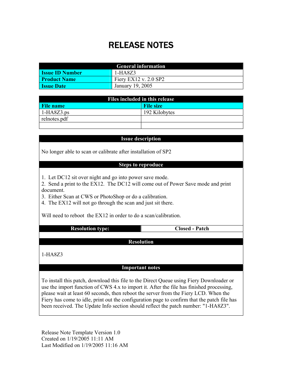 Xerox Stampante DocuColor 12 con Fiery EX12-14992 User Manual | 1 page