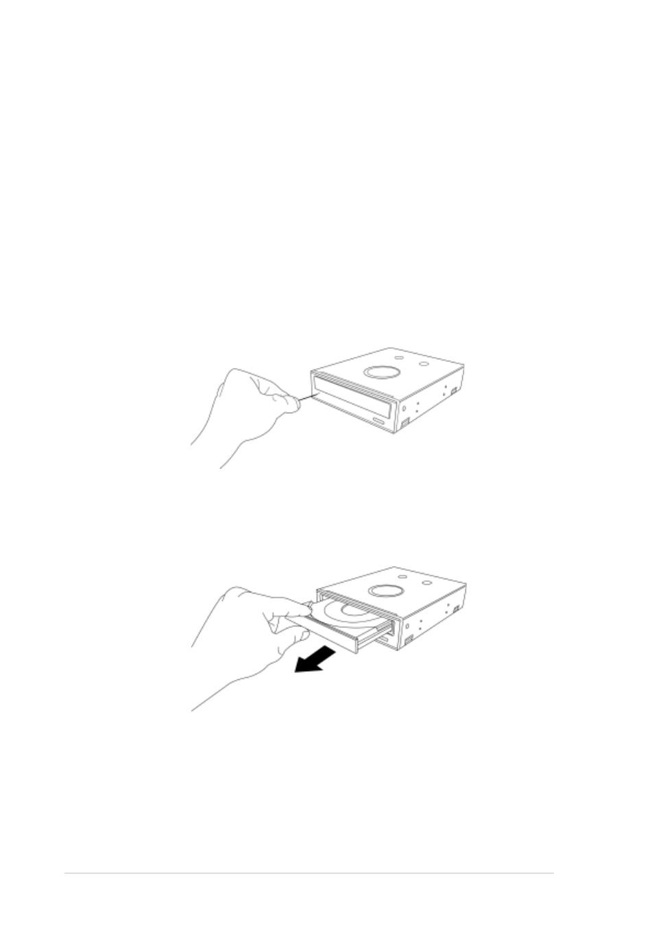 Using the emergency eject pinhole | Asus 24x/10x/40x CD-RW Drive CRW-2410S User Manual | Page 22 / 24