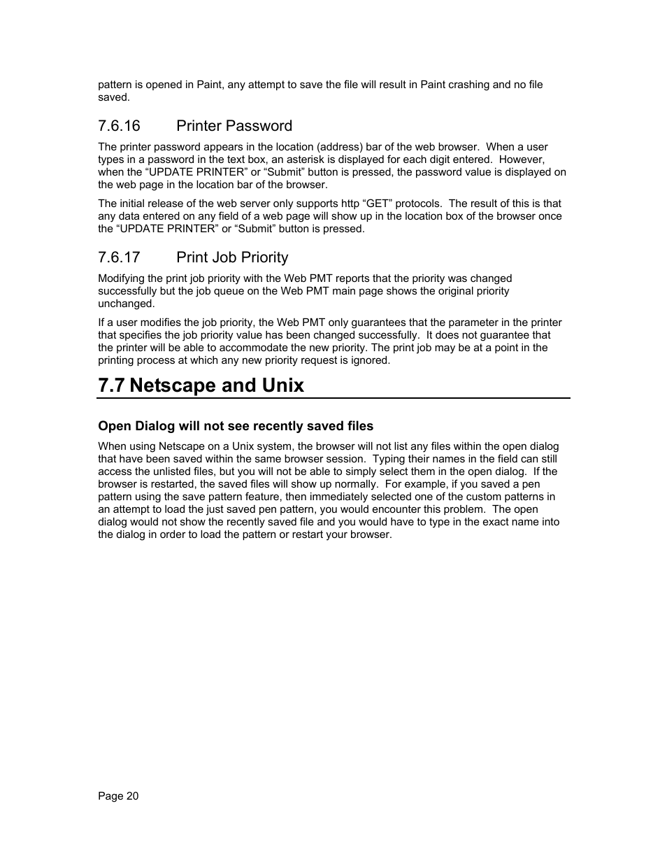 7 netscape and unix | Xerox WIDE FORMAT  AccXES Firmware 10.0 b140  (Release Notes) User Manual | Page 20 / 27