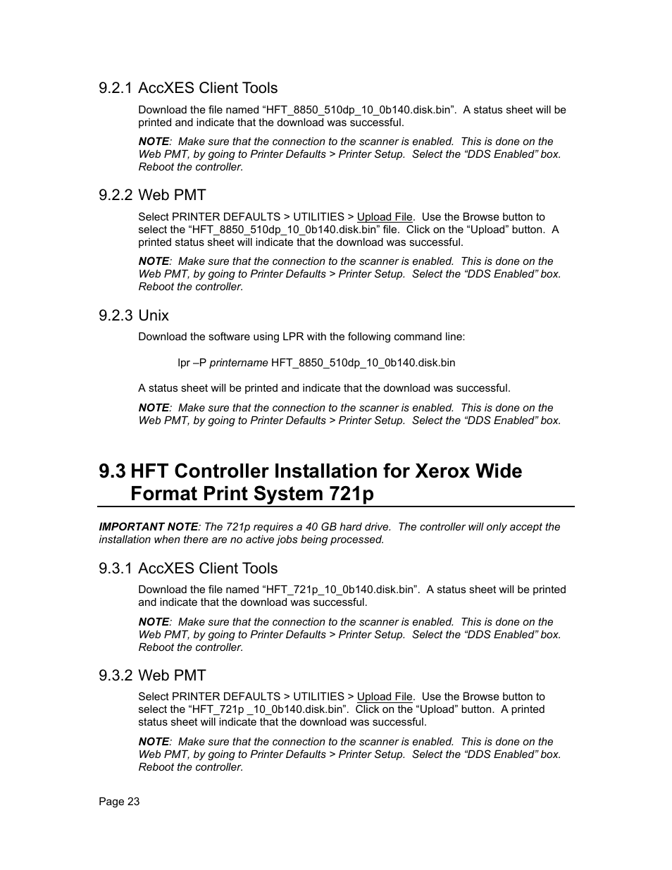 1 accxes client tools, 2 web pmt, 3 unix | Xerox WIDE FORMAT  AccXES Firmware 10.0 b140  (Release Notes) User Manual | Page 23 / 27