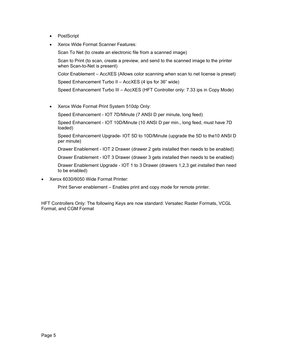 Xerox WIDE FORMAT  AccXES Firmware 10.0 b140  (Release Notes) User Manual | Page 5 / 27
