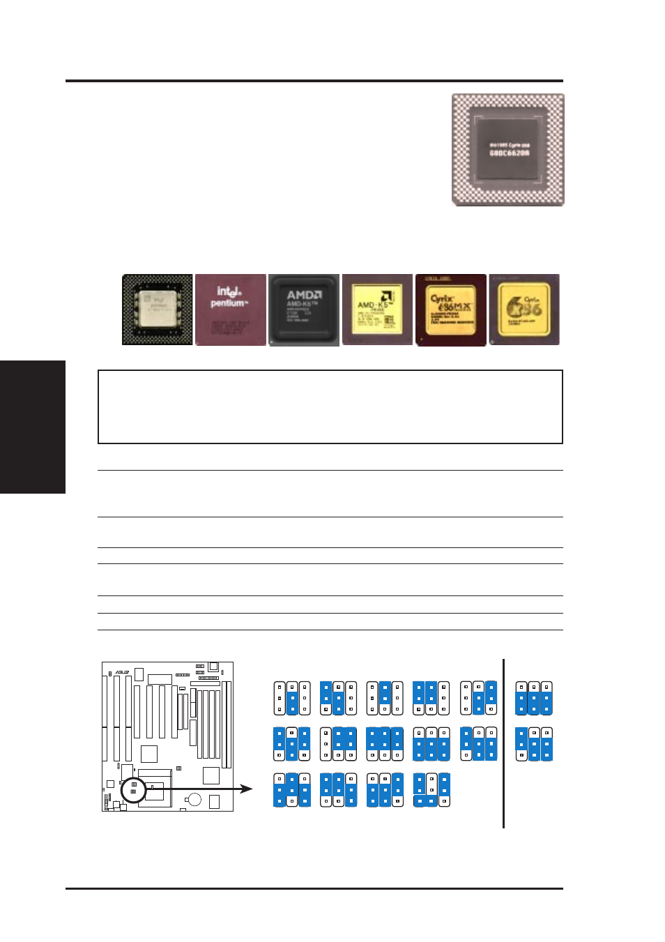 Iii. installation, Compatible cyrix cpu identification, 18 asus tx97-le user’s manual | Asus Pentium Motherboard TX97-LE User Manual | Page 18 / 64