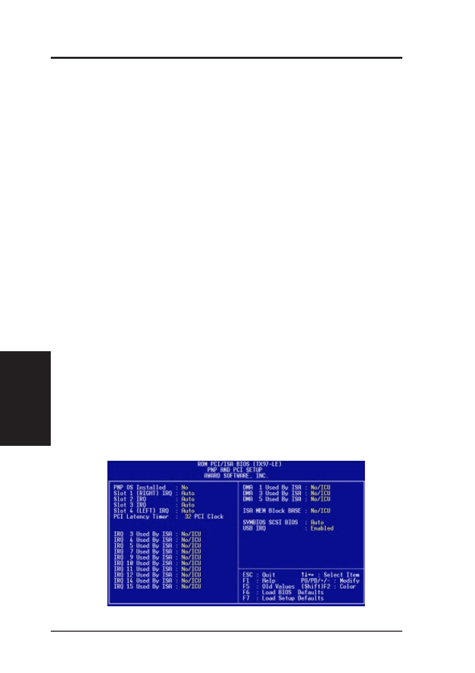 Iv. bios software, Pnp and pci setup | Asus Pentium Motherboard TX97-LE User Manual | Page 48 / 64