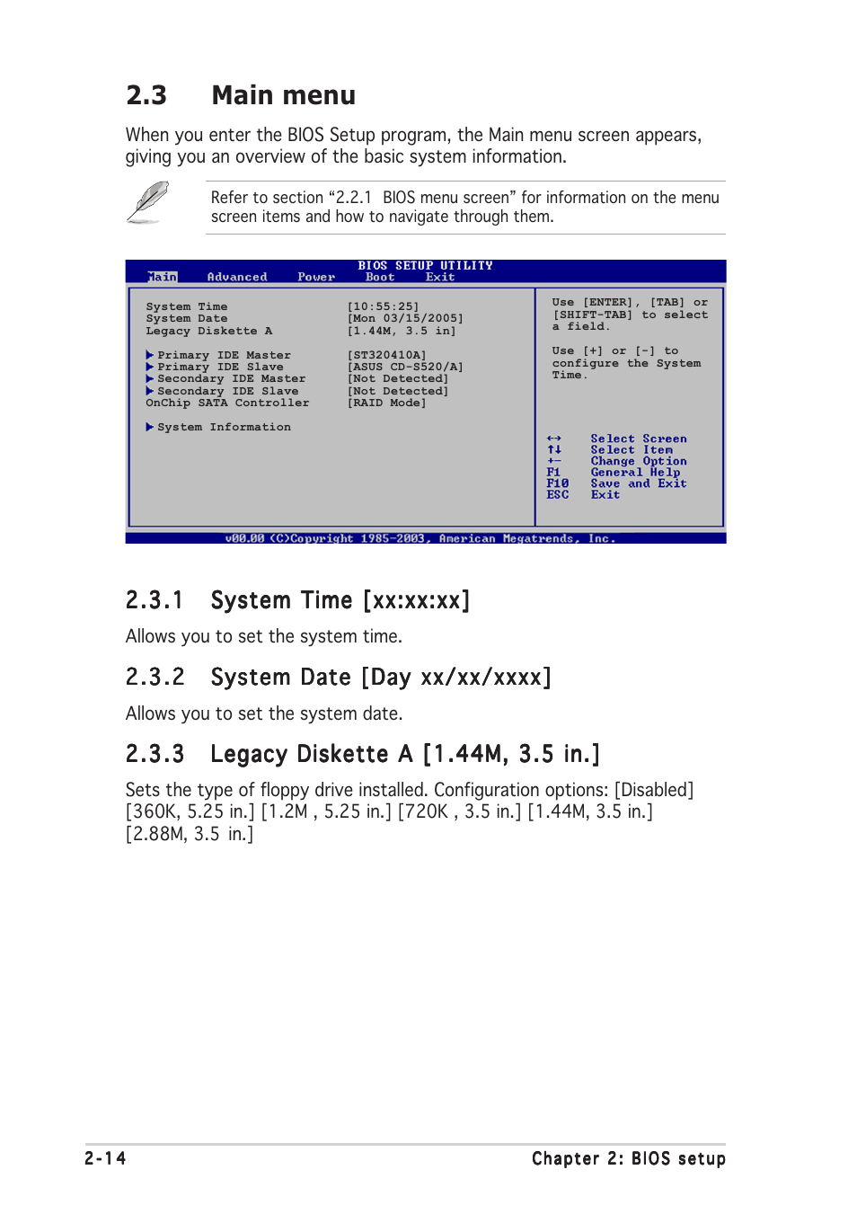 3 main menu | Asus P4S8X-MX User Manual | Page 56 / 96