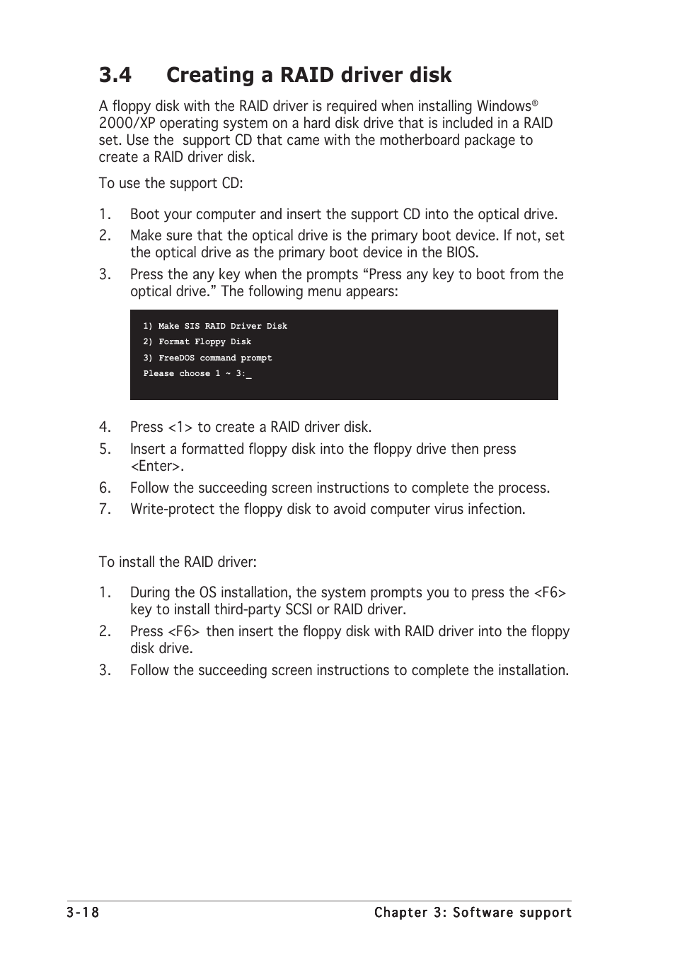 4 creating a raid driver disk | Asus P4S8X-MX User Manual | Page 96 / 96