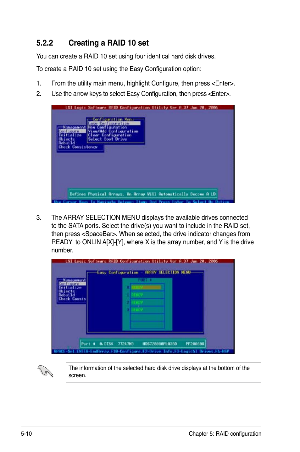 2 creating a raid 10 set | Asus Motherboard DSBV-D User Manual | Page 126 / 182