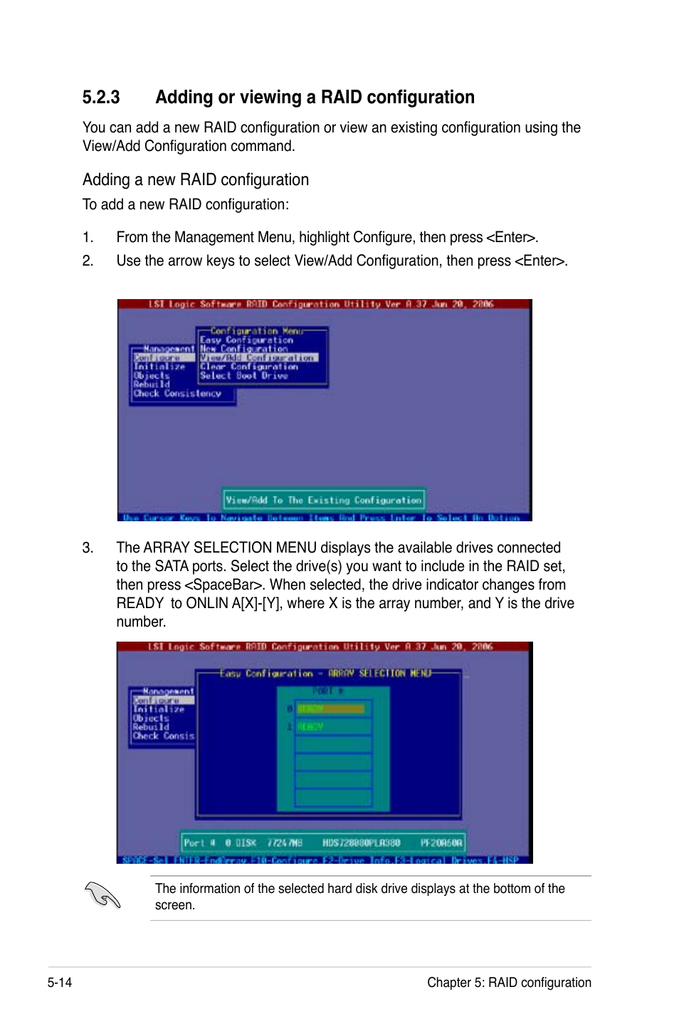 3 adding or viewing a raid configuration | Asus Motherboard DSBV-D User Manual | Page 130 / 182