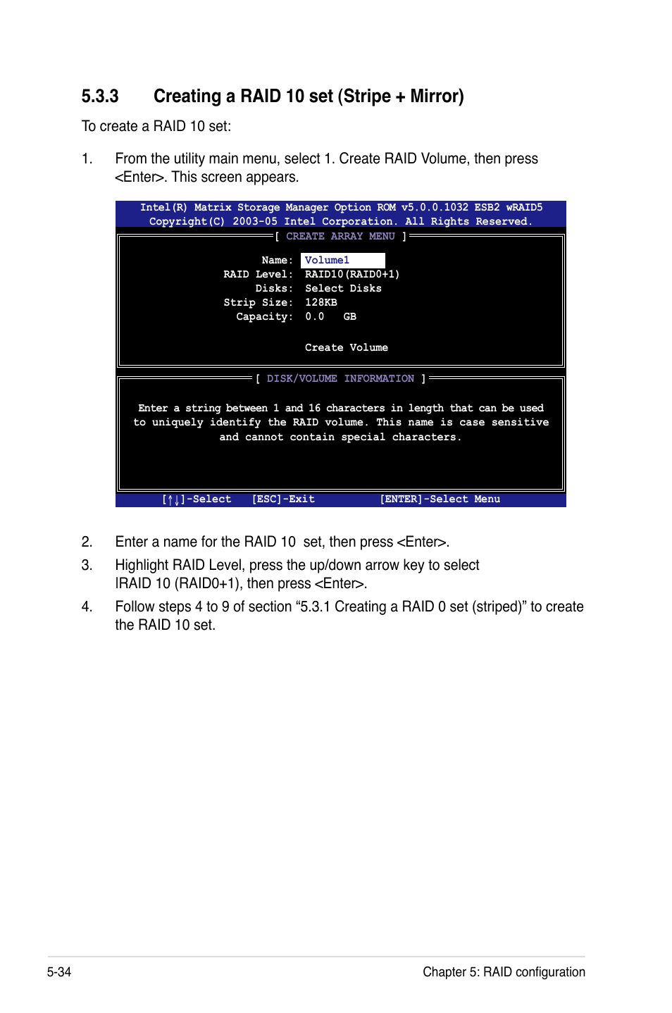 3 creating a raid 10 set (stripe + mirror) | Asus Motherboard DSBV-D User Manual | Page 150 / 182