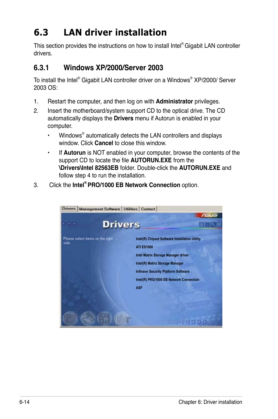 3 lan driver installation | Asus Motherboard DSBV-D User Manual | Page 170 / 182