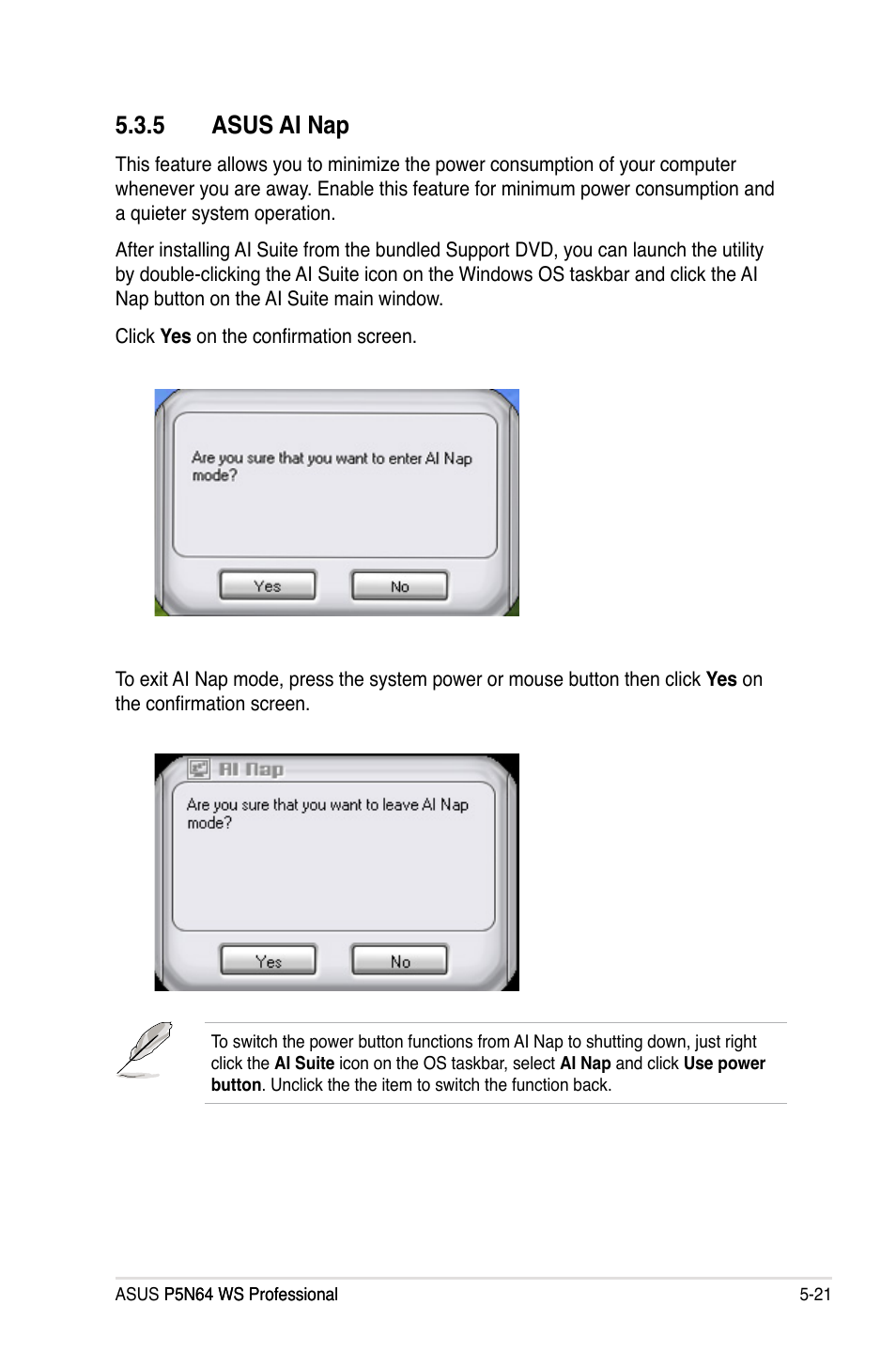 5 asus ai nap, Asus ai nap -21 | Asus MOTHERBOARD P5N64 WS User Manual | Page 129 / 188