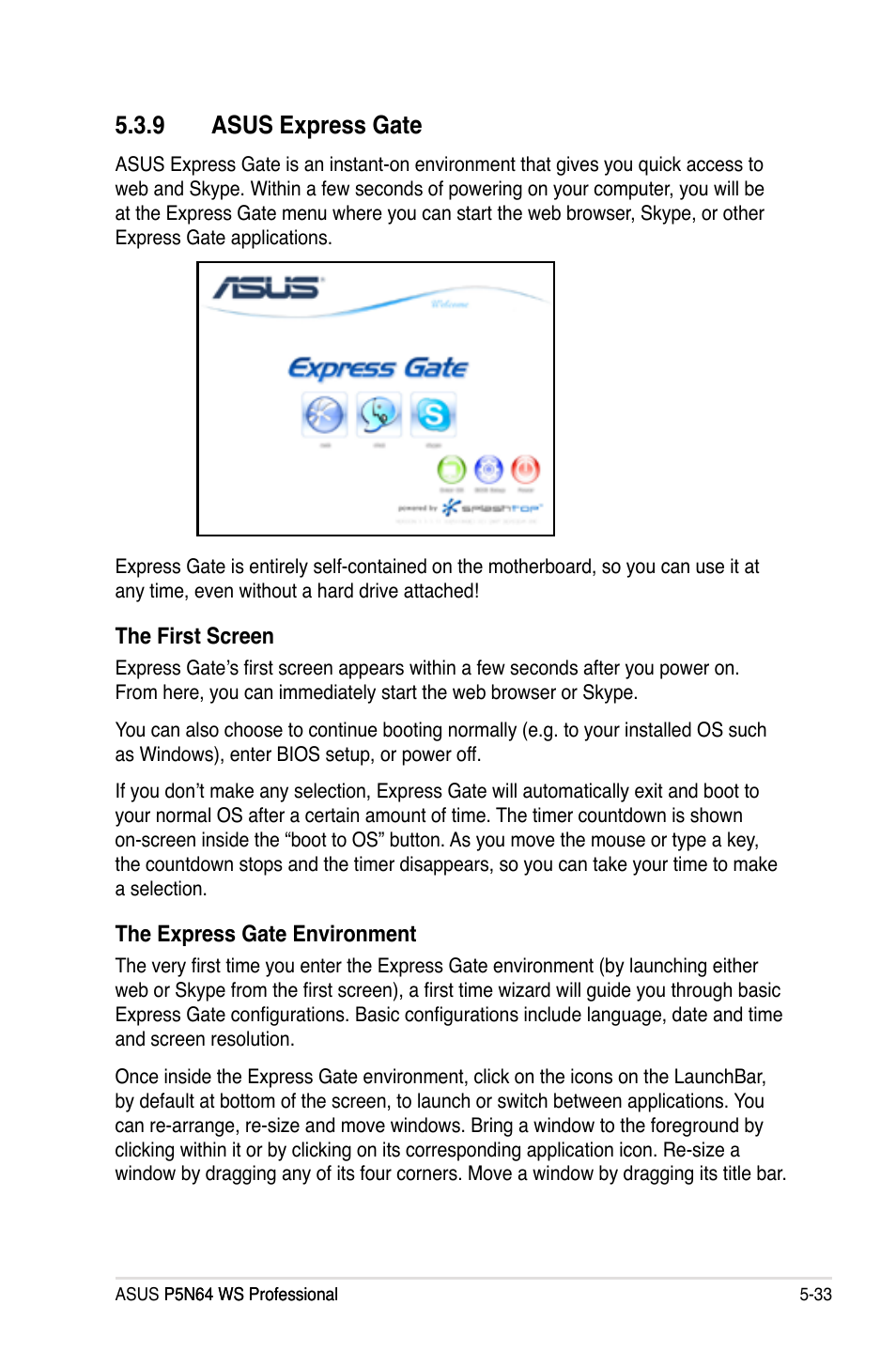 9 asus express gate, Asus express gate -33 | Asus MOTHERBOARD P5N64 WS User Manual | Page 141 / 188