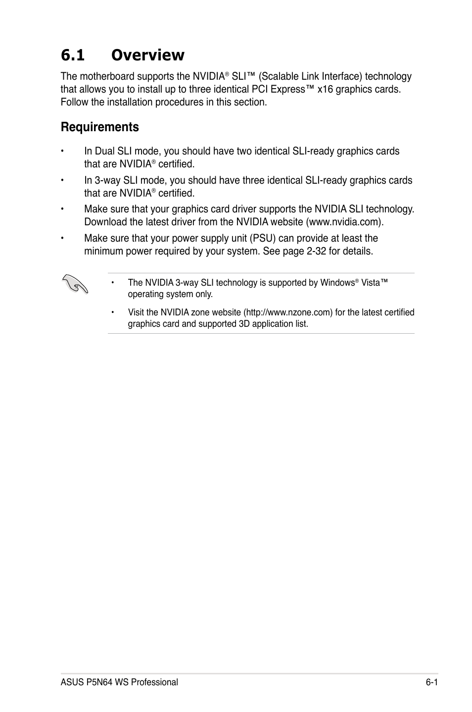 1 overview, Requirements, Overview -1 requirements -1 | Asus MOTHERBOARD P5N64 WS User Manual | Page 175 / 188