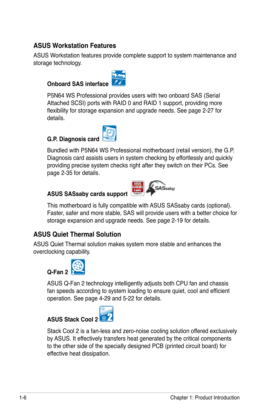 Asus MOTHERBOARD P5N64 WS User Manual | Page 22 / 188