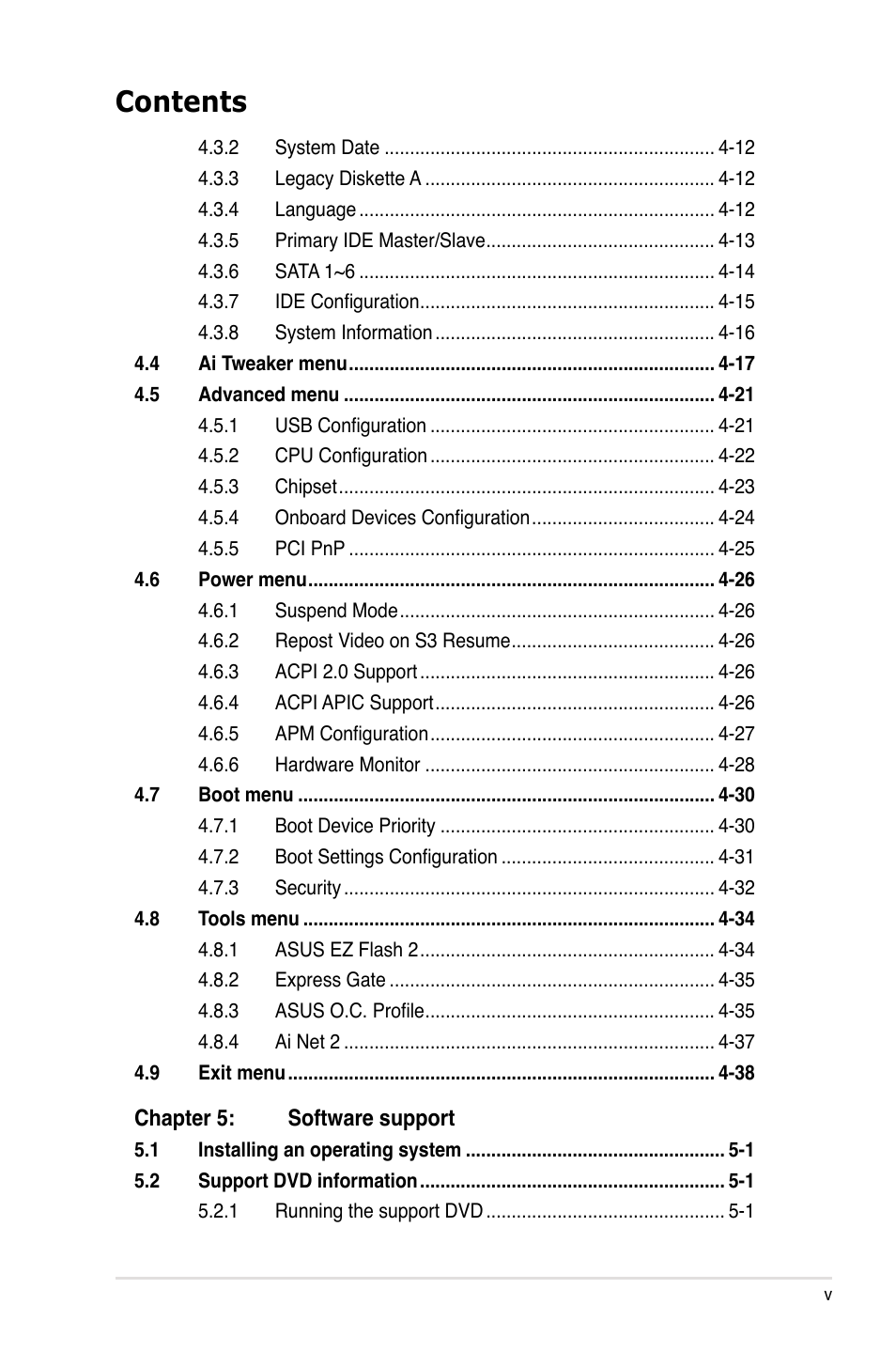 Asus MOTHERBOARD P5N64 WS User Manual | Page 5 / 188