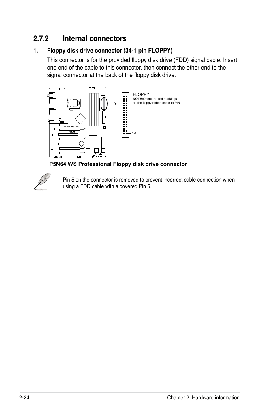 2 internal connectors, Internal connectors -24 | Asus MOTHERBOARD P5N64 WS User Manual | Page 50 / 188