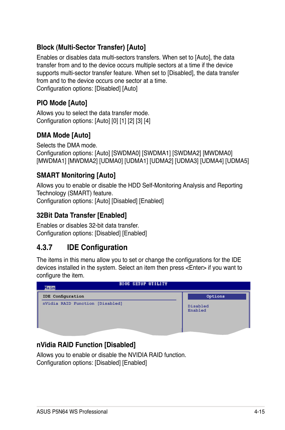7 ide configuration, Ide configuration -15 | Asus MOTHERBOARD P5N64 WS User Manual | Page 83 / 188