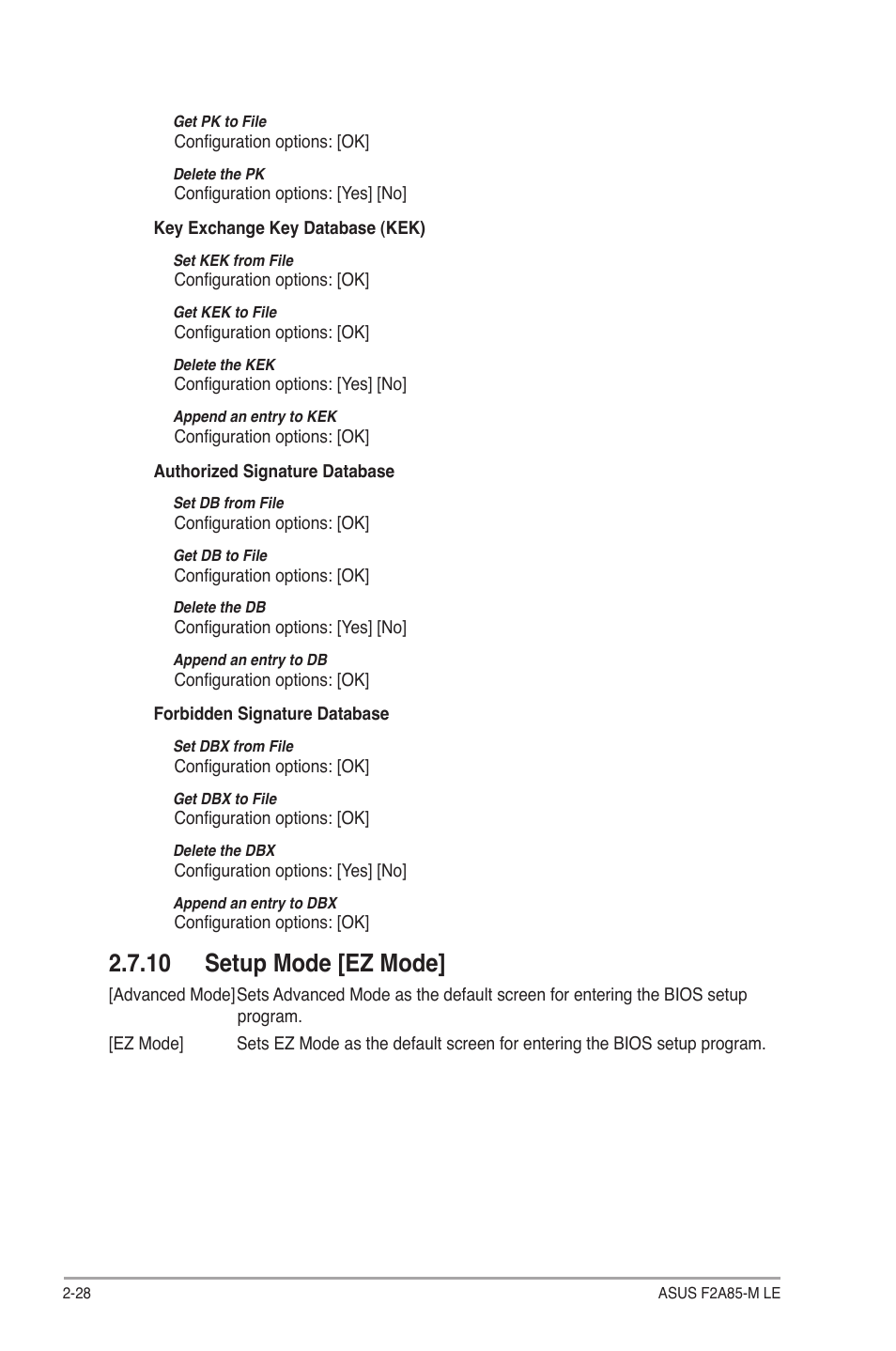 10 setup mode [ez mode, 10 setup mode [ez mode] -28 | Asus F2A85-M LE User Manual | Page 70 / 78