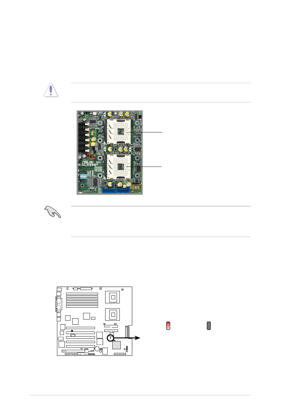 2 installing the cpu, Cpu onboard led | Asus Motherboard PR-DLS533 User Manual | Page 30 / 142