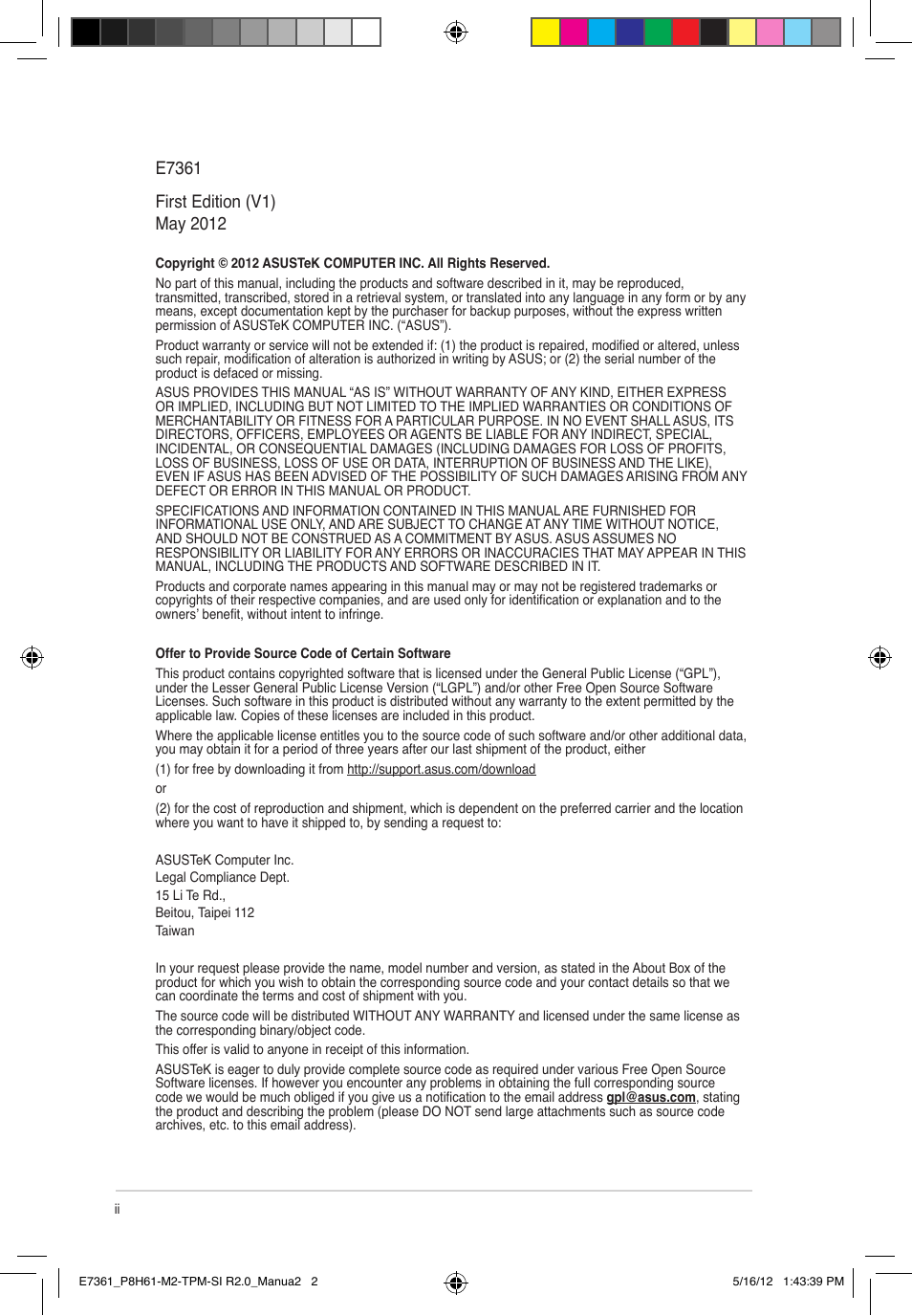 Asus MOTHERBOARD si r2.0 User Manual | Page 2 / 70