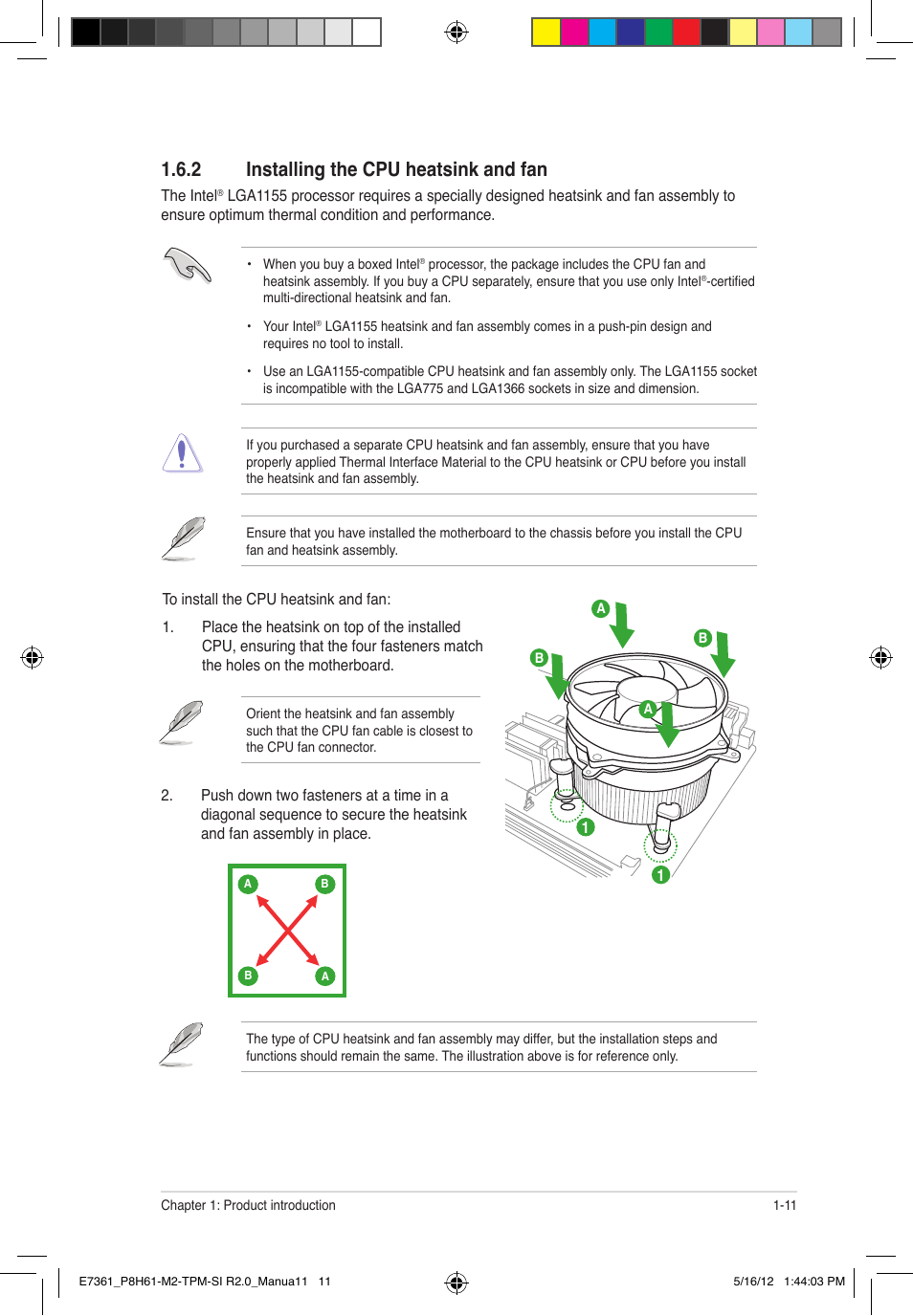 2 installing the cpu heatsink and fan | Asus MOTHERBOARD si r2.0 User Manual | Page 21 / 70