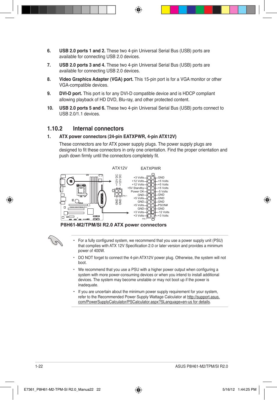 2 internal connectors | Asus MOTHERBOARD si r2.0 User Manual | Page 32 / 70