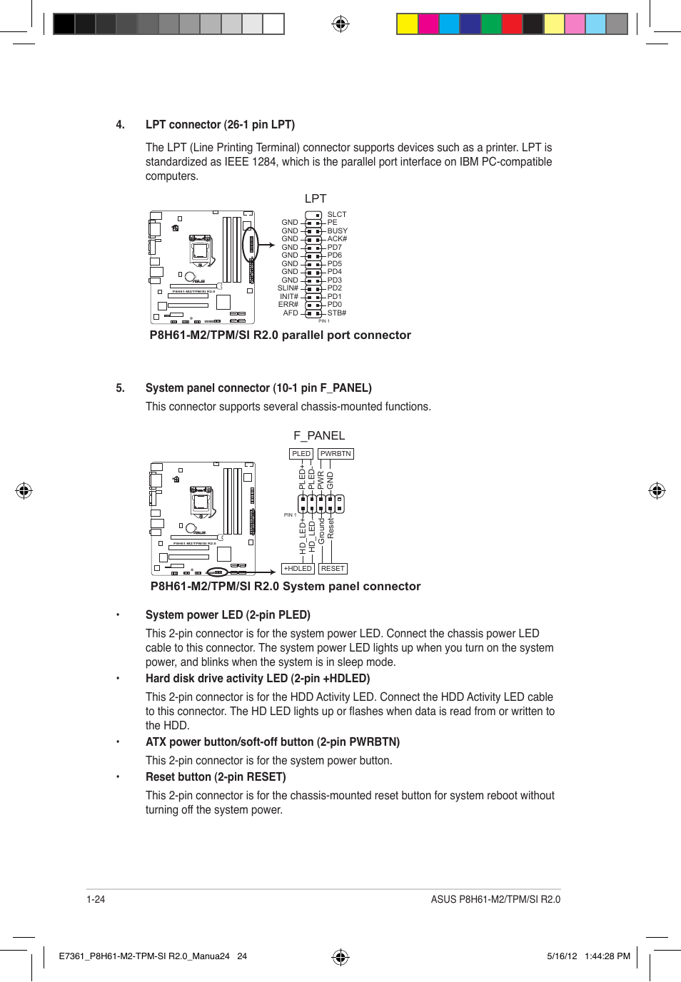F_panel | Asus MOTHERBOARD si r2.0 User Manual | Page 34 / 70