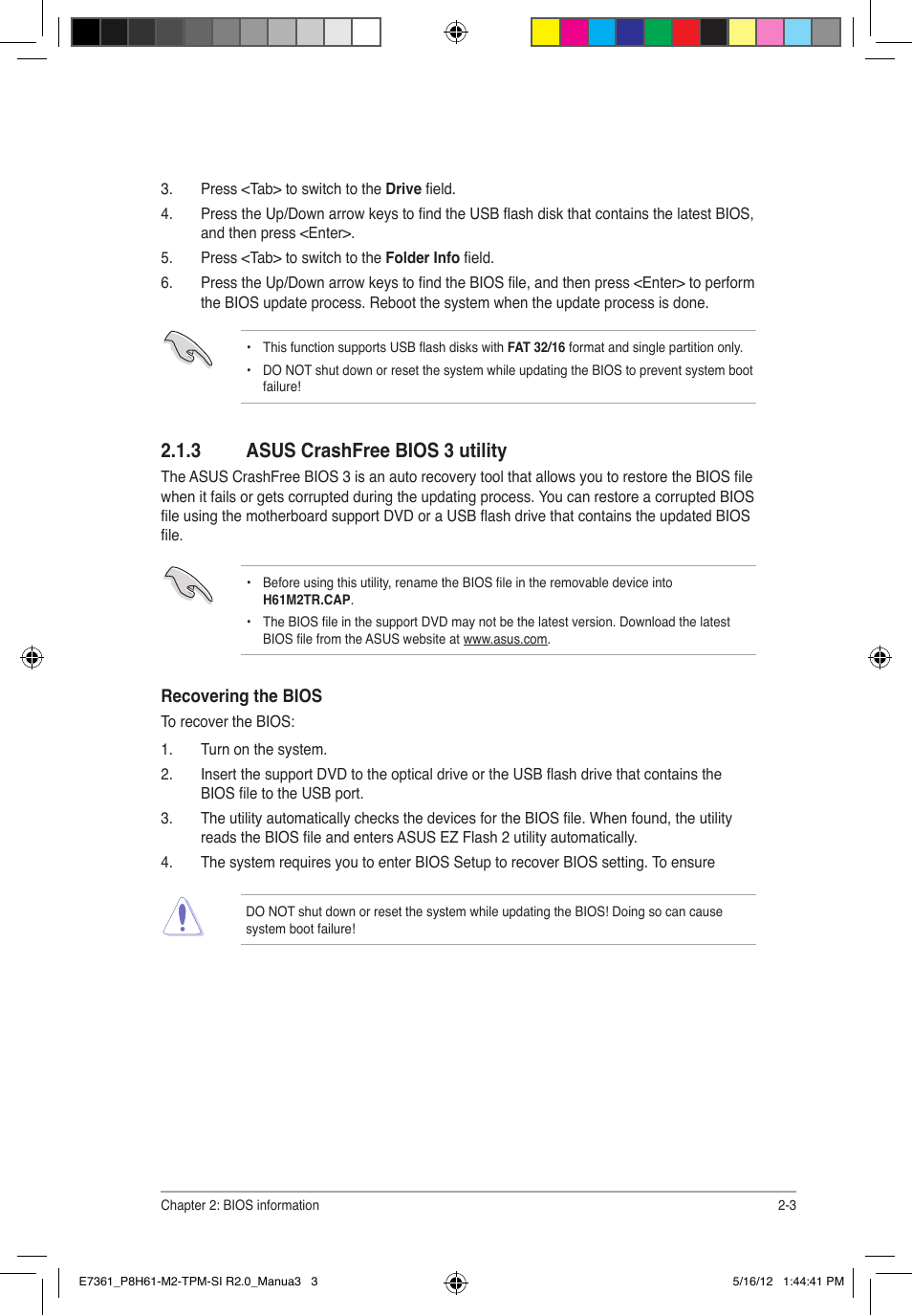 3 asus crashfree bios 3 utility | Asus MOTHERBOARD si r2.0 User Manual | Page 41 / 70