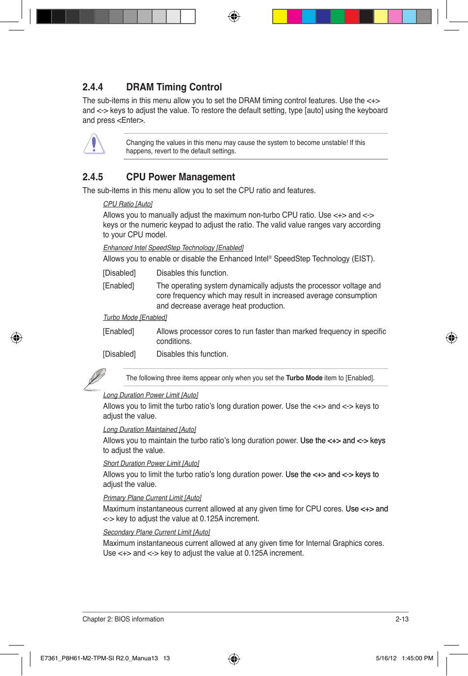 4 dram timing control, 5 cpu power management | Asus MOTHERBOARD si r2.0 User Manual | Page 51 / 70