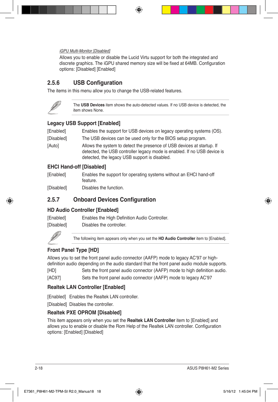 7 onboard devices configuration, 6 usb configuration | Asus MOTHERBOARD si r2.0 User Manual | Page 56 / 70