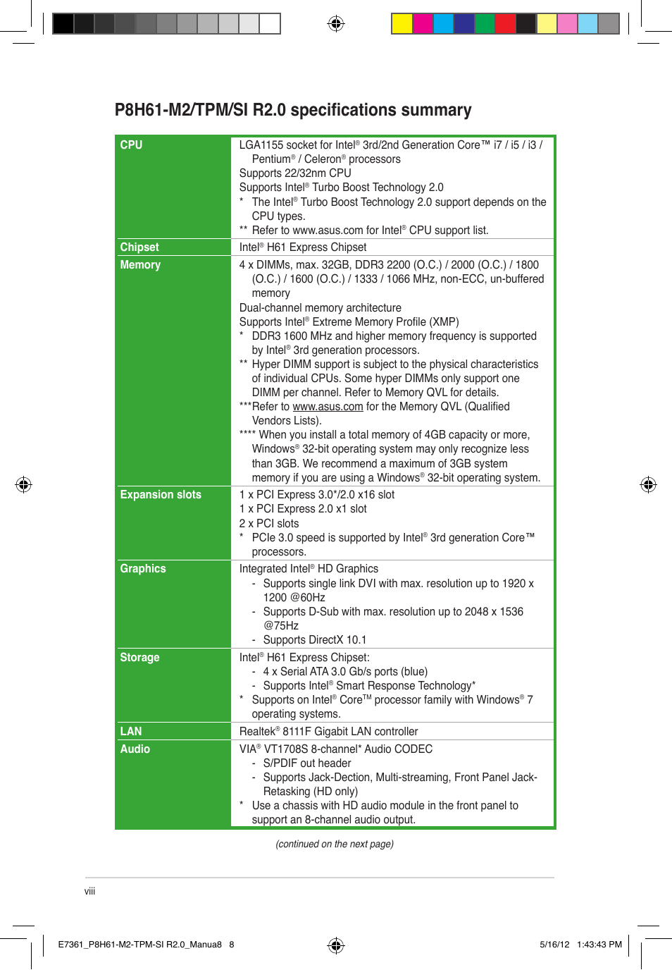 Asus MOTHERBOARD si r2.0 User Manual | Page 8 / 70