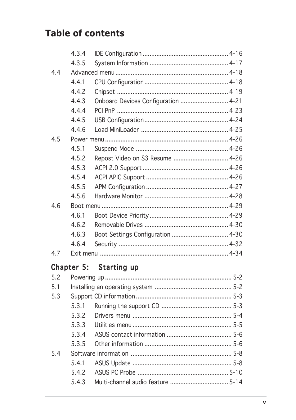 Asus Multimedia System S-presso User Manual | Page 5 / 106