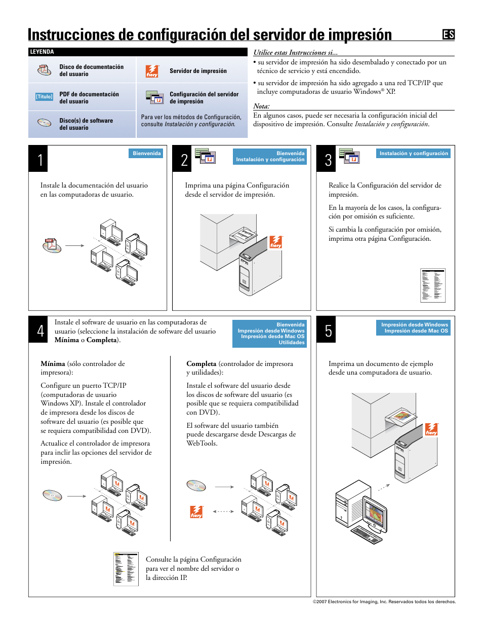 Español | Xerox 4112-4127 ST con Xerox EX Print Server powered by Fiery-15059 User Manual | Page 5 / 8