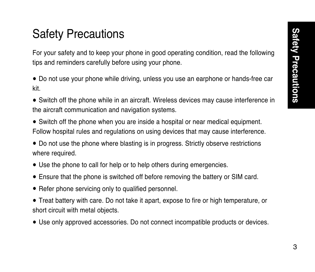 Safety precautions | Asus M307 User Manual | Page 3 / 78