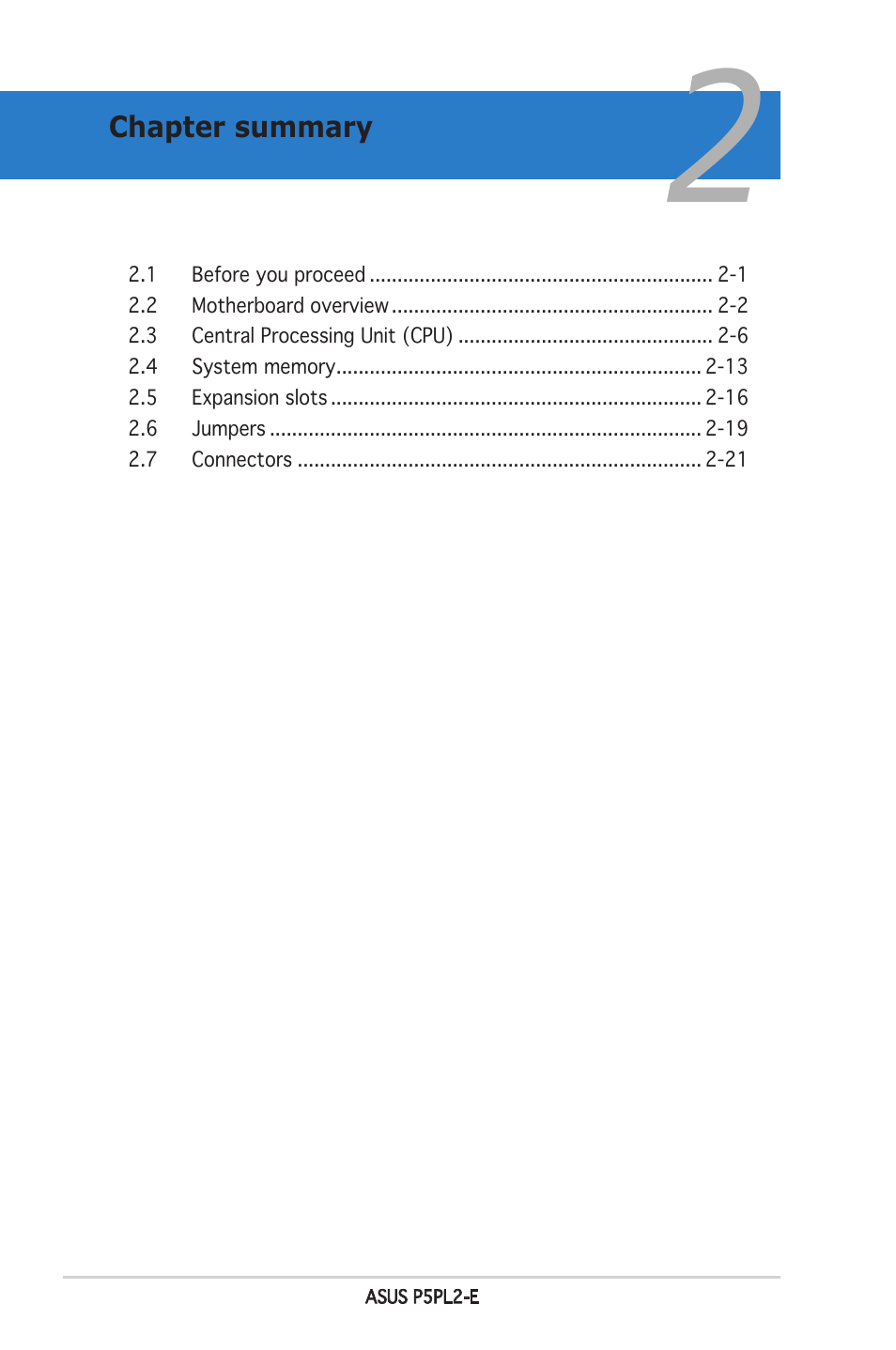 Asus Motherboard P5PL2-E User Manual | Page 20 / 116