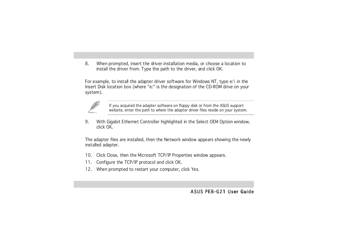 Asus PCI Express x1 Network Interface PEB-G21 User Manual | Page 22 / 42