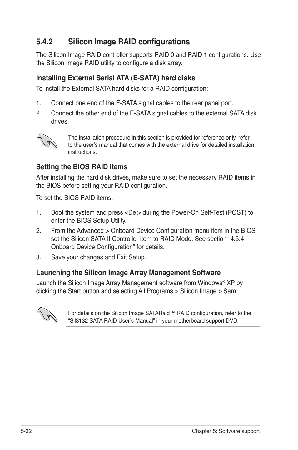 2 silicon image raid configurations | Asus CROSSHAIR E2711 User Manual | Page 152 / 174