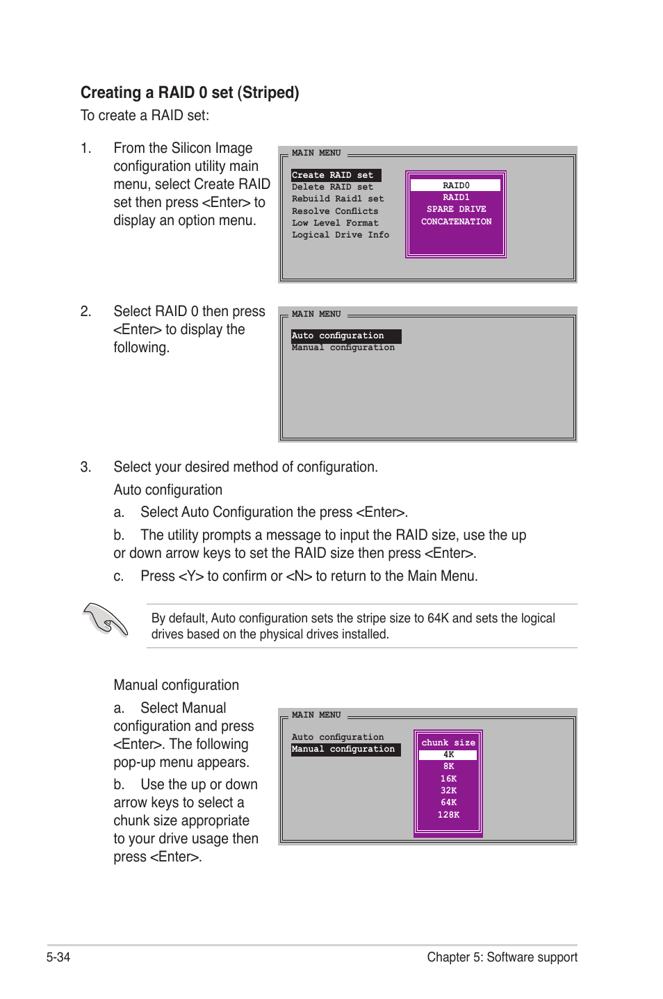 Creating a raid 0 set (striped) | Asus CROSSHAIR E2711 User Manual | Page 154 / 174