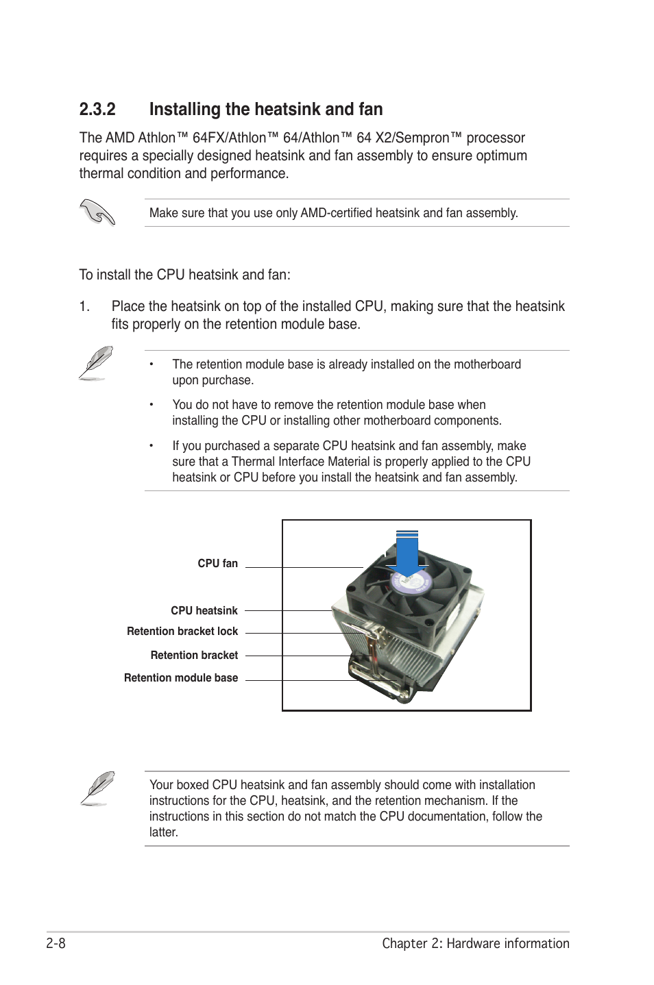 2 installing the heatsink and fan | Asus CROSSHAIR E2711 User Manual | Page 34 / 174