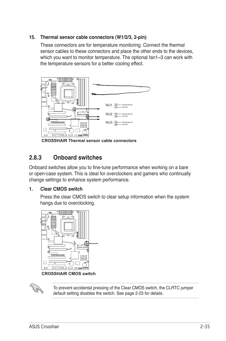 3 onboard switches | Asus CROSSHAIR E2711 User Manual | Page 61 / 174