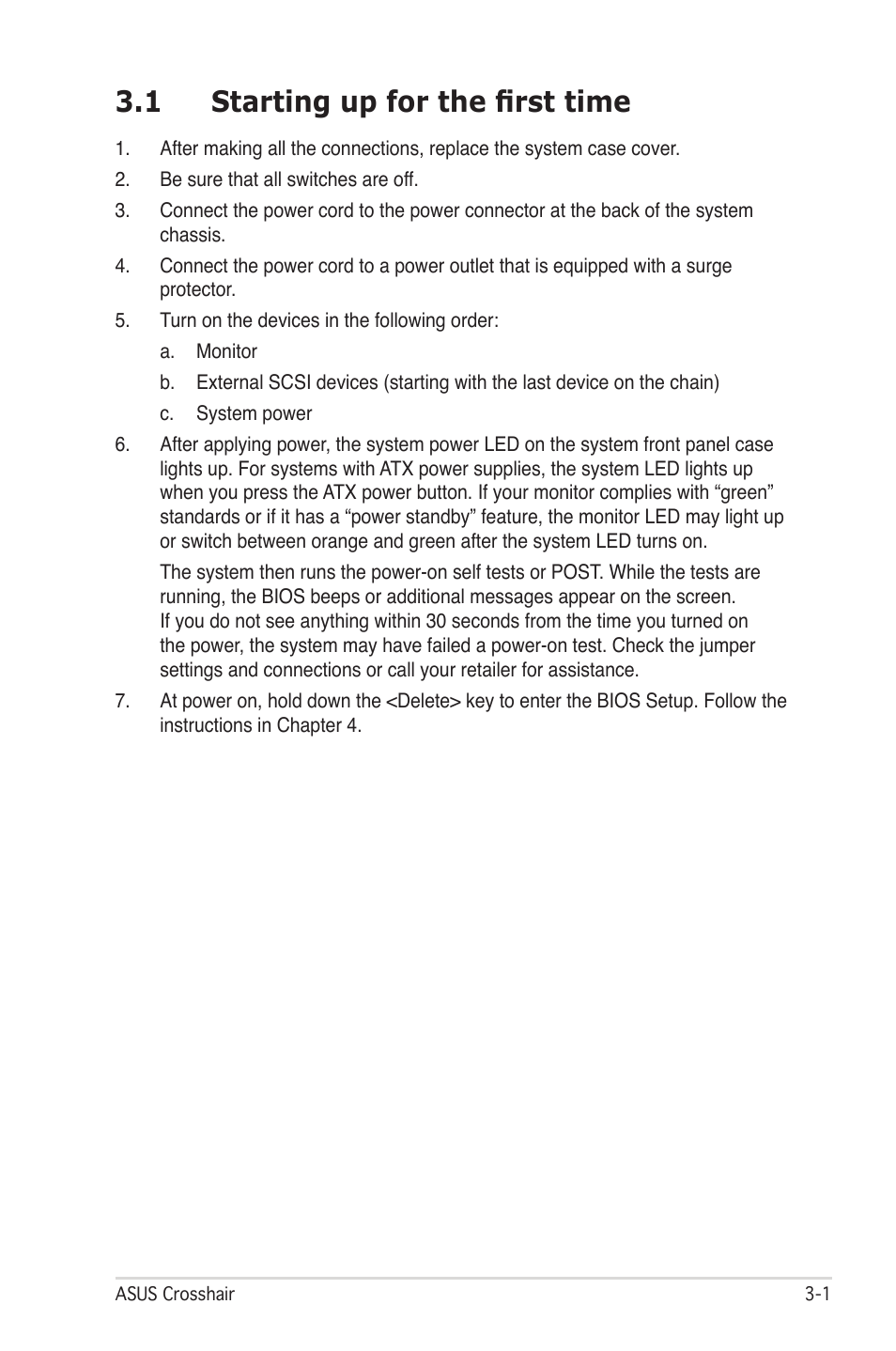 1 starting up for the first time | Asus CROSSHAIR E2711 User Manual | Page 65 / 174