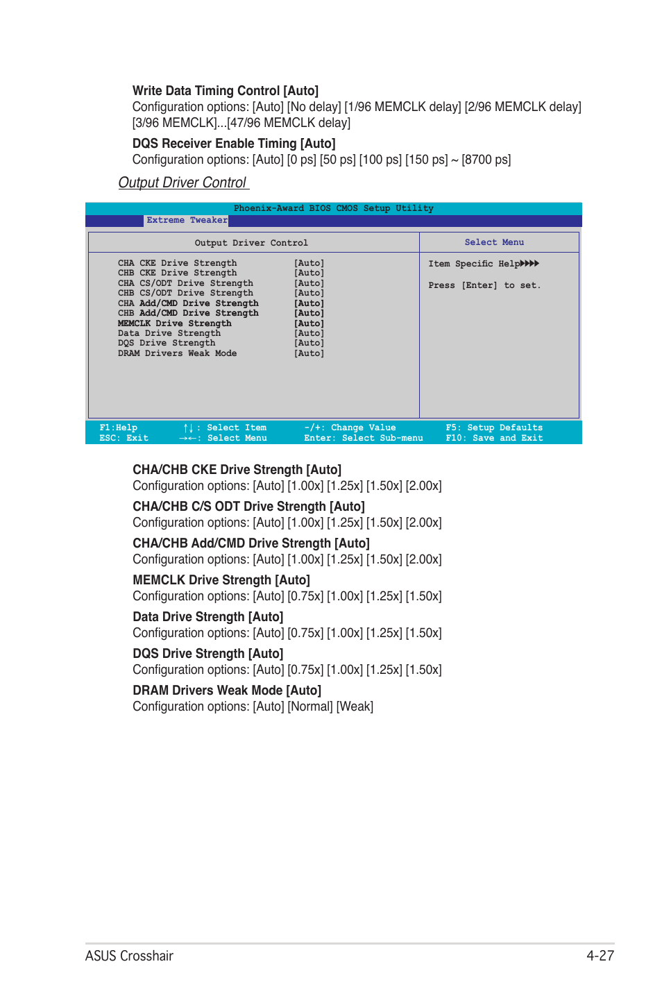 Output driver control | Asus CROSSHAIR E2711 User Manual | Page 95 / 174